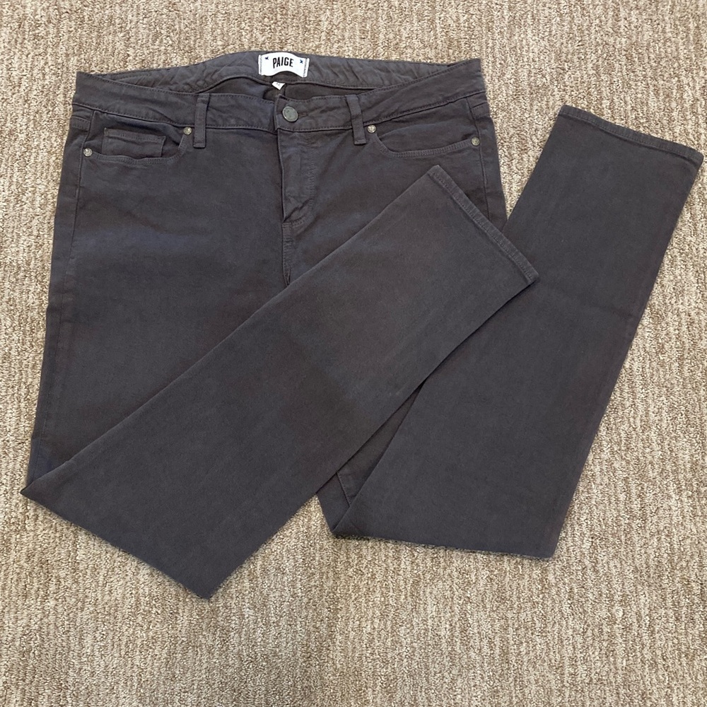 PAIGE Women’s Charcoal Straight Jeans